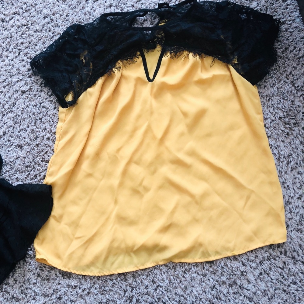 Yellow & Black Blouse